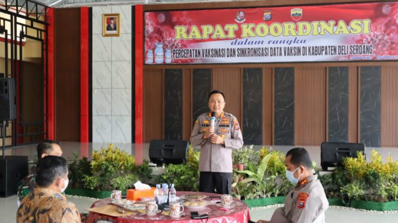 Polresta Deli Serdang Gelar Rakor Percepatan Vaksinasi dan Sinkronisasi Data Vaksin