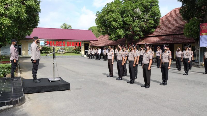 Polres Binjai Gelar Upacara Korps Raport Kenaikan Pangkat Perwira dan Bintara