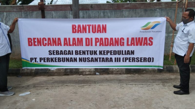 PTPN III (Persero) Serahkan Bantuan Sembako ke Korban Bencana Alam Padang Lawas