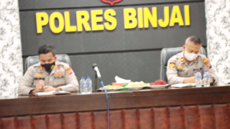 Kapolres Binjai Pimpin Rapat Kerja Tahun 2022 Bersama Kapolsek dan PJU