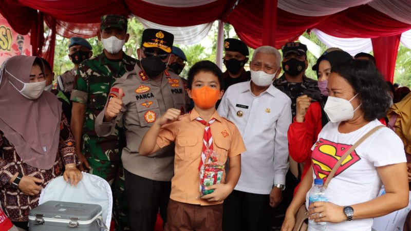 Kapolda Sumut Tinjau Vaksinasi Merdeka Bagi Anak di Kabupaten Asahan