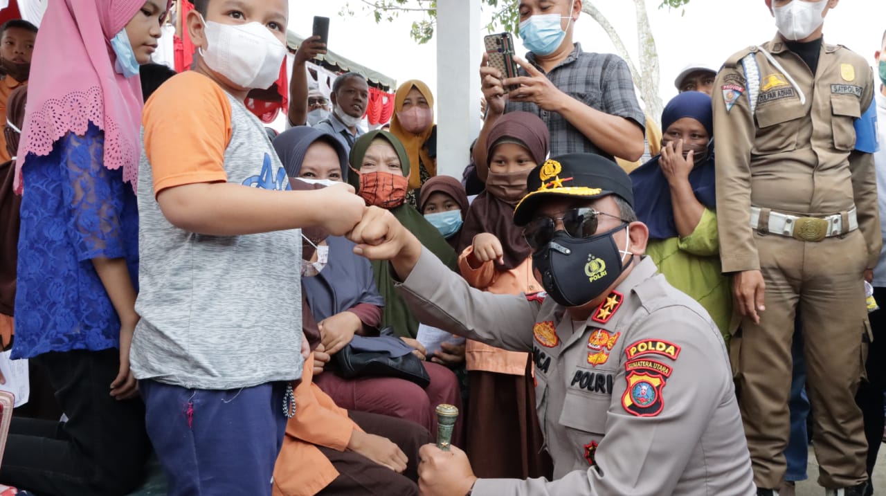 Tinjau Vaksinasi Anak di Tanjung Balai, Kapoldasu Ucapkan Terima Kasih ke Orangtua