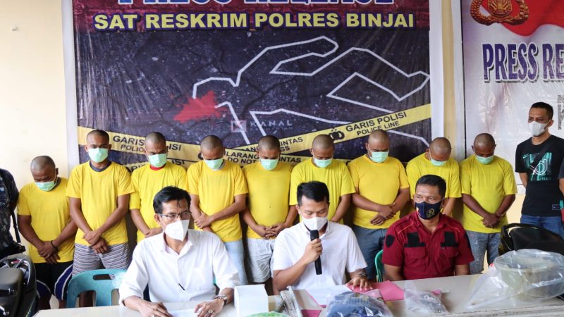 Polres Binjai Gelar Press Release Kasus Pengeroyokan Pasien Rehabilitasi