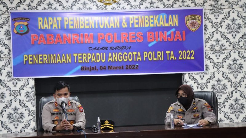 Kapolres Binjai Pimpin Rapat Pembentukan dan Pembekalan PABANRIM