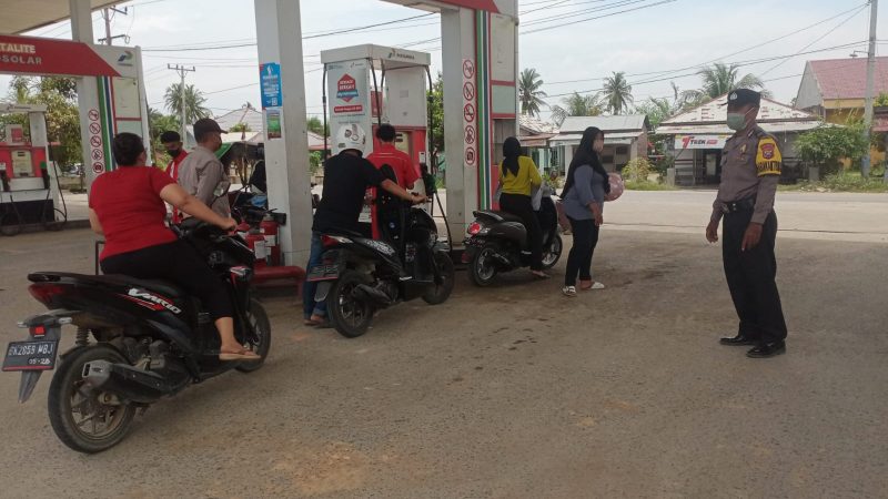 Pastikan Kamtibmas Kondusif, Polsek Lubuk Pakam Patroli ke SPBU