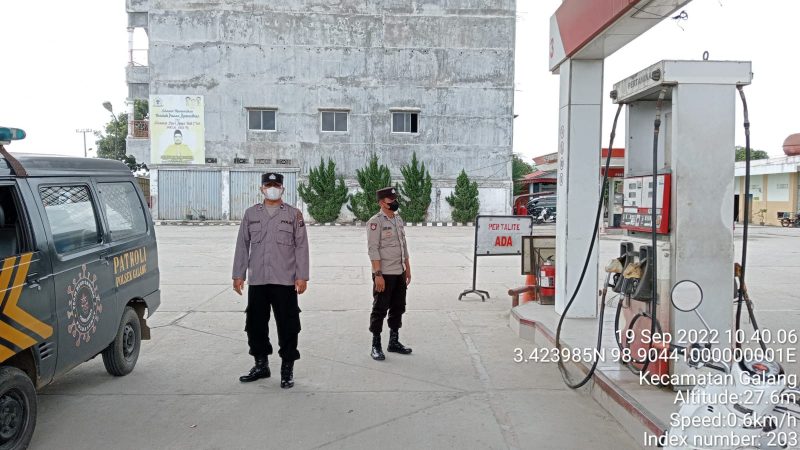 Monitoring Ketersediaan BBM Di Wilayah Hukumnya, Polsek Galang Patroli Ke SPBU