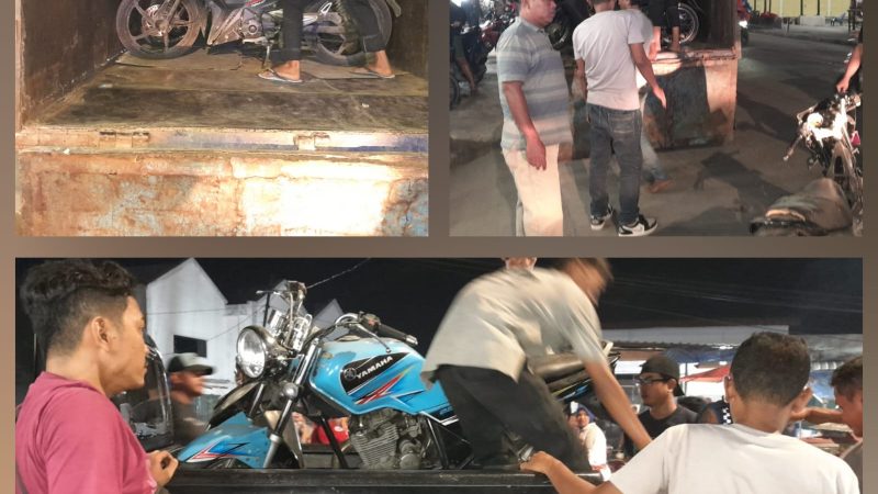 Polsek Percut Sei Tuan Grebek Gudang Sepeda Motor Hasil Kejahatan 21 Unit Sepeda Motor Diamankan