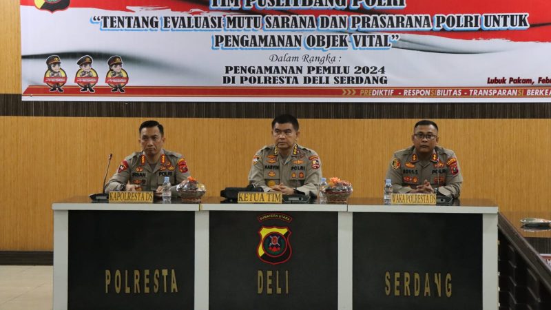 Evaluasi Mutu Sarana Dan Prasarana Polri, Puslitbang Polri Laksanakan Kunjungan Penelitian Ke Mapolresta Deli Serdang