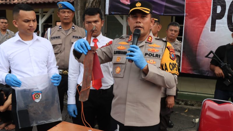 KONFRENSI PRESS KAPOLRES BINJAI TENTANG PERKARA PEMBUNUHAN BERENCANA DAN PENGANIAYAAN