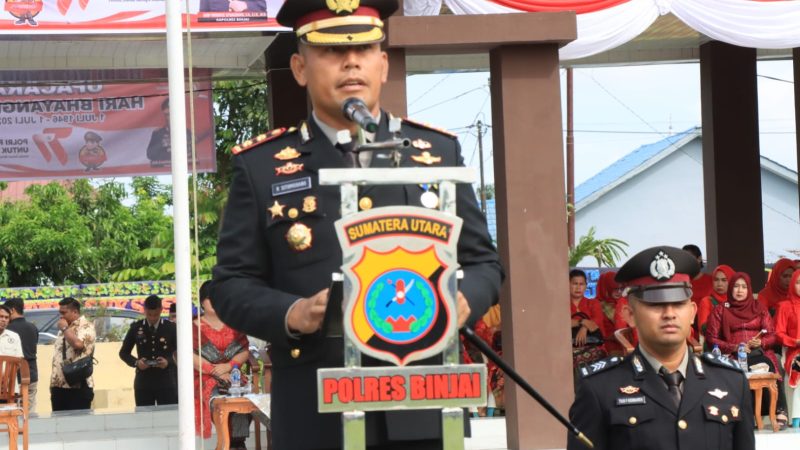 Polres Binjai Gelar Upacara HUT Bhayangkara ke-77 Bersama TNI dan Institusi
