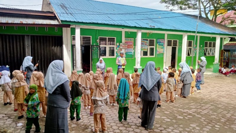 Paud Islamiyah Desa Lumban Pasir, Dikunjungi Personil Sat Lantas Polres Madina
