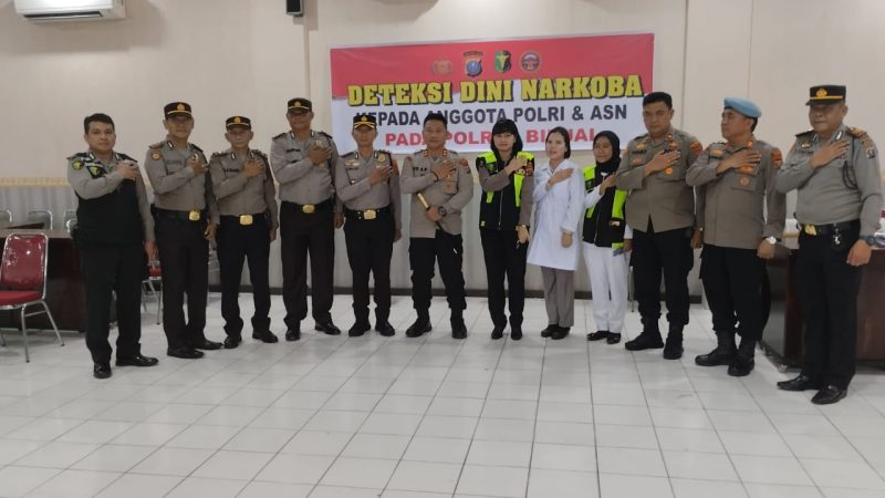 Kerjasama Dengan RS Bhayangkara Medan, Polres Binjai Tes Urine Personil