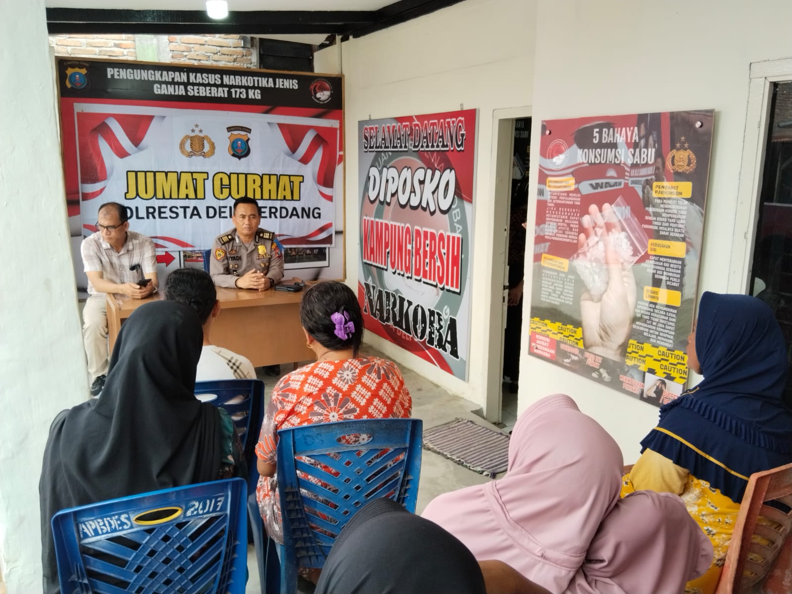 Jumat Curhat Polresta Deli Serdang di Posko Kampung Bersih Narkoba