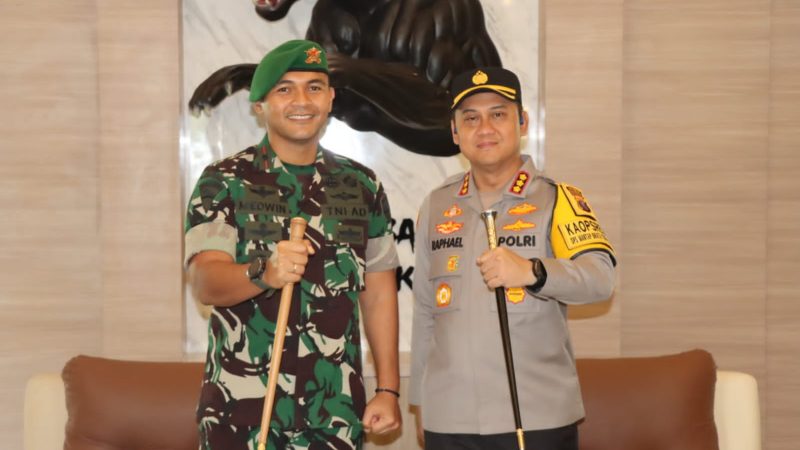 Jalin Silaturahmi, Kapolresta Deli Serdang Berkunjung ke Markas Batalyon Infanteri 121/MK