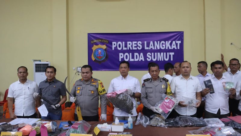Polres Langkat Rilis Ungkap Kasus Selama Bulan Januari 2024