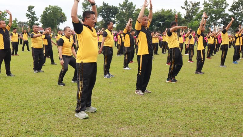 Polres Binjai Gelar Olahraga Bersama Bhayangkari