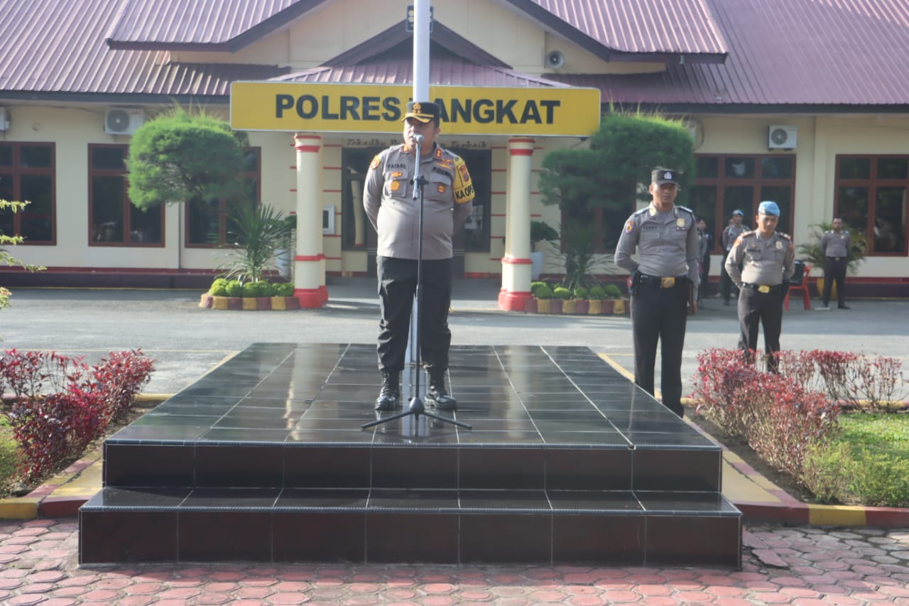 Polres Langkat Gelar Apel Siaga Jelang Penetapan Capres dan Cawapres 