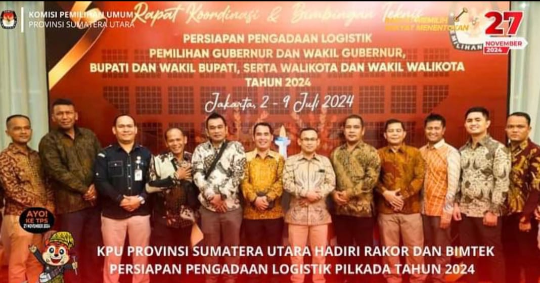 KPU Provinsi Sumut Hadiri Rakor Bimtek Persiapan Pengadaan Logistik Pemilihan Gubernur dan Wakil Tahun 2024
