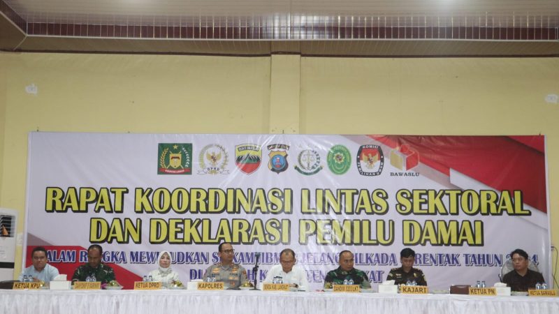Polres Langkat Laksanakan Rakor Lintas Sektoral dan Deklarasi Pemilu Damai