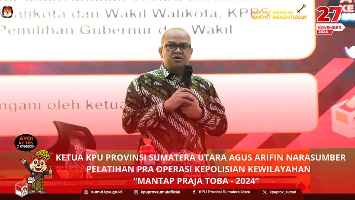 Ketua KPU Provinsi Sumut Menjadi Narasumber Pada Pelatihan Ops Mantap Praja Toba 2024