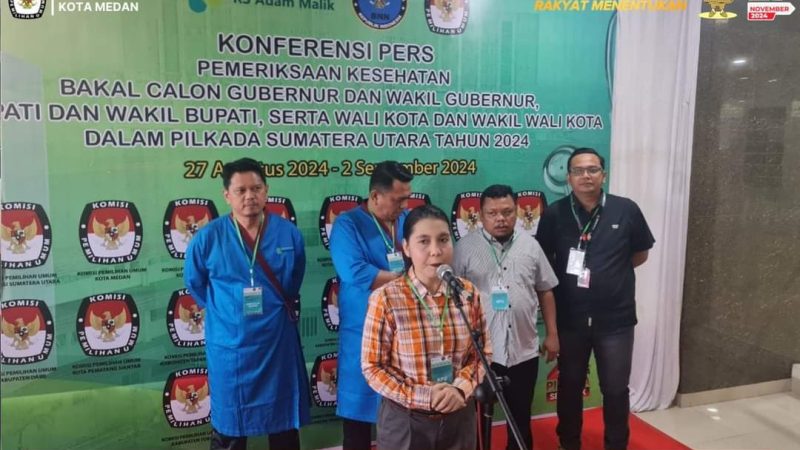KPU Kota Medan Terima Hasil Pemeriksaan Kesehatan 3 Paslon Wali Kota dan Wakil Wali Kota