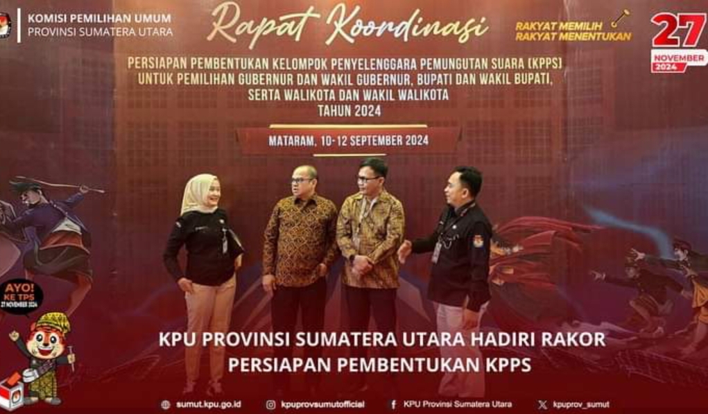 KPU Sumut Hadiri Rakor Persiapan Pembentukan KPPS Untuk Pilkada