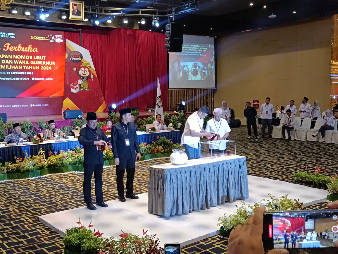 KPU Sumut Adakan Pengundian Nomor Urut Cagubsu dan Cawagubsu