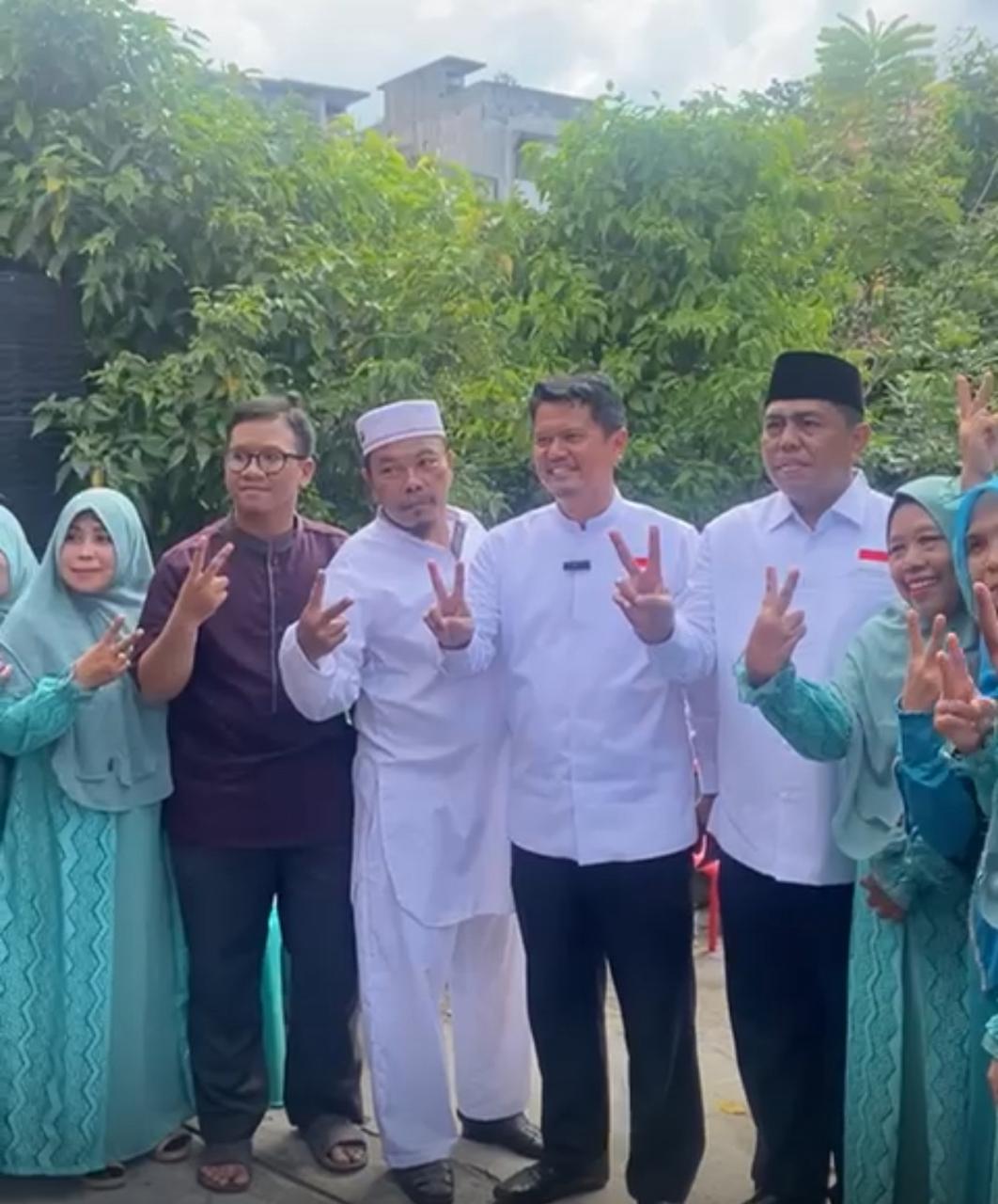 Warga Pria Laut Sunggal Sambut gembira kedatangan Paslon 02 Ridha Dharmajaya – Abdul Rani