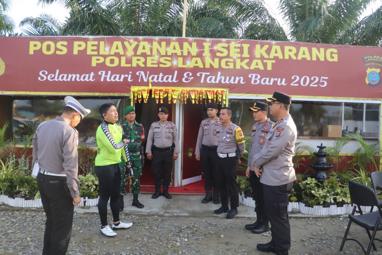 Kapolres Langkat Dampingi Wakapolda, Cek Pos Operasi Lilin Toba 2024 Wilayah Kabupaten