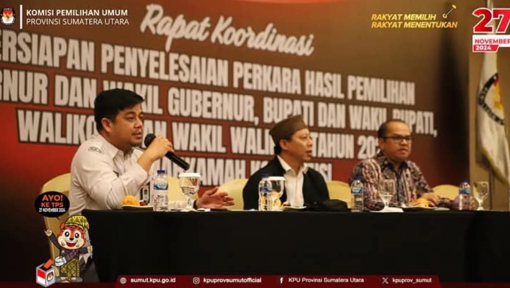 KPU Sumut Gelar Rakor Persiapan Penyelesaian Hasil Pilkada