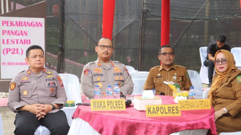 Polres Langkat Ikuti Launching Program Perkarangan Pangan Lestari Untuk Ketahanan Pangan Nasional