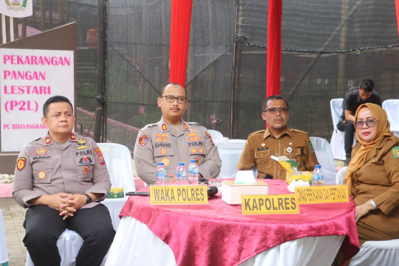 Polres Langkat Ikuti Launching Program Perkarangan Pangan Lestari Untuk Ketahanan Pangan Nasional