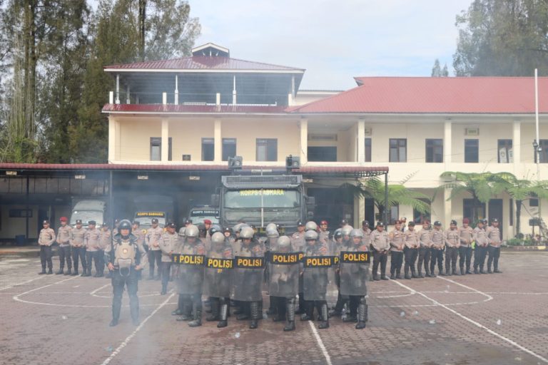 Polres Tanah Karo Gelar Apel Latihan Pengendalian Massa May Day