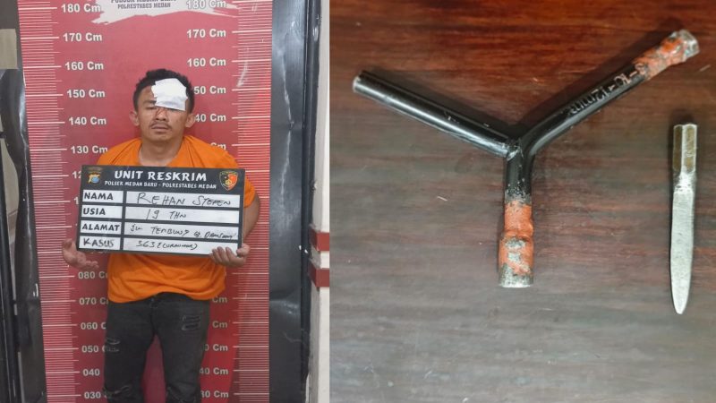 Polsek Medan Baru Amankan Terduga Pelaku Curanmor Dari Amukan Massa
