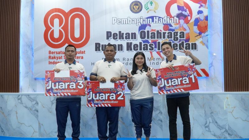 Rutan Klas I Medan Gelar Pekan Olahraga dan Perlombaan HUT RI ke 80