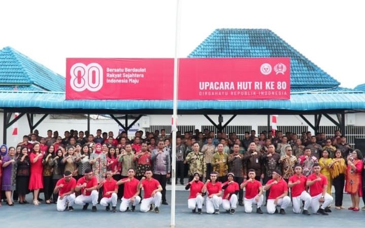 Semangat Kemerdekaan, Rutan Kelas I Medan Gelar Upacara Bendera Peringatan HUT RI Ke-80