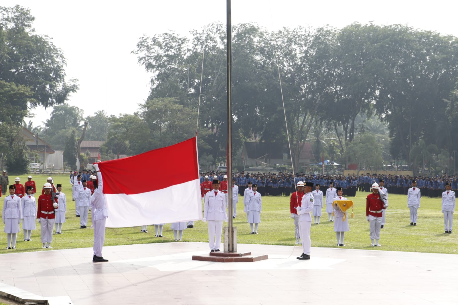 Kapolres Hadiri Upacara HUT RI di Lapangan Alun-alun Tengku Amir Hamzah