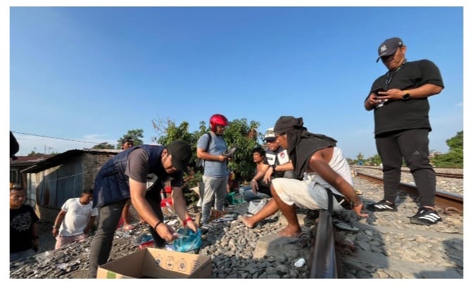Seser Sarang Narkoba di Bantaran Rel KA Tembung, Polrestabes Medan Ringkus 4 Orang Pecandu Sabu