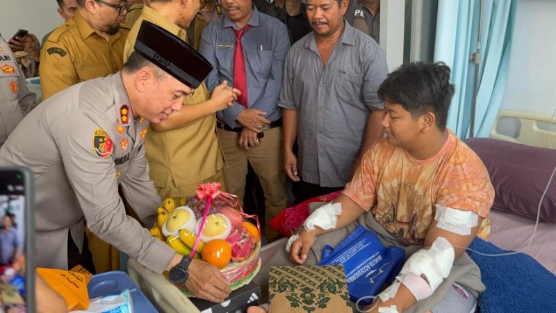 Kapolres Binjai Jenguk Pelajar Korban Begal, Pastikan Pendampingan dan Pengamanan Maksimal