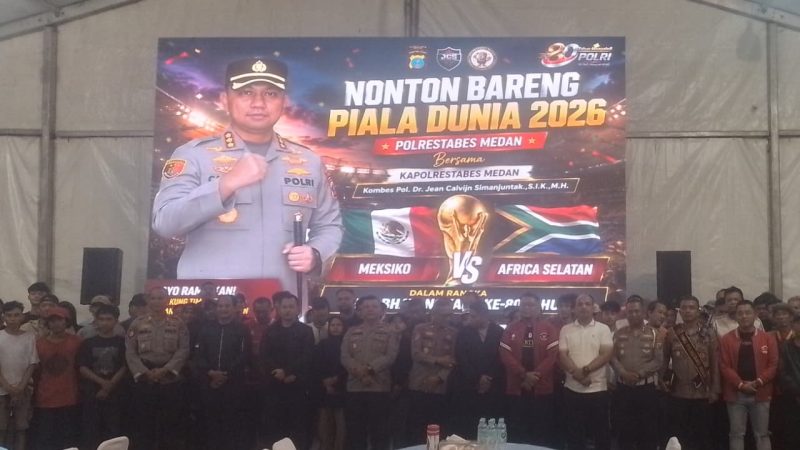 Nobar Bareng Kapolrestabes Medan, Cooling System Jaga Kamtibmas Kota Medan