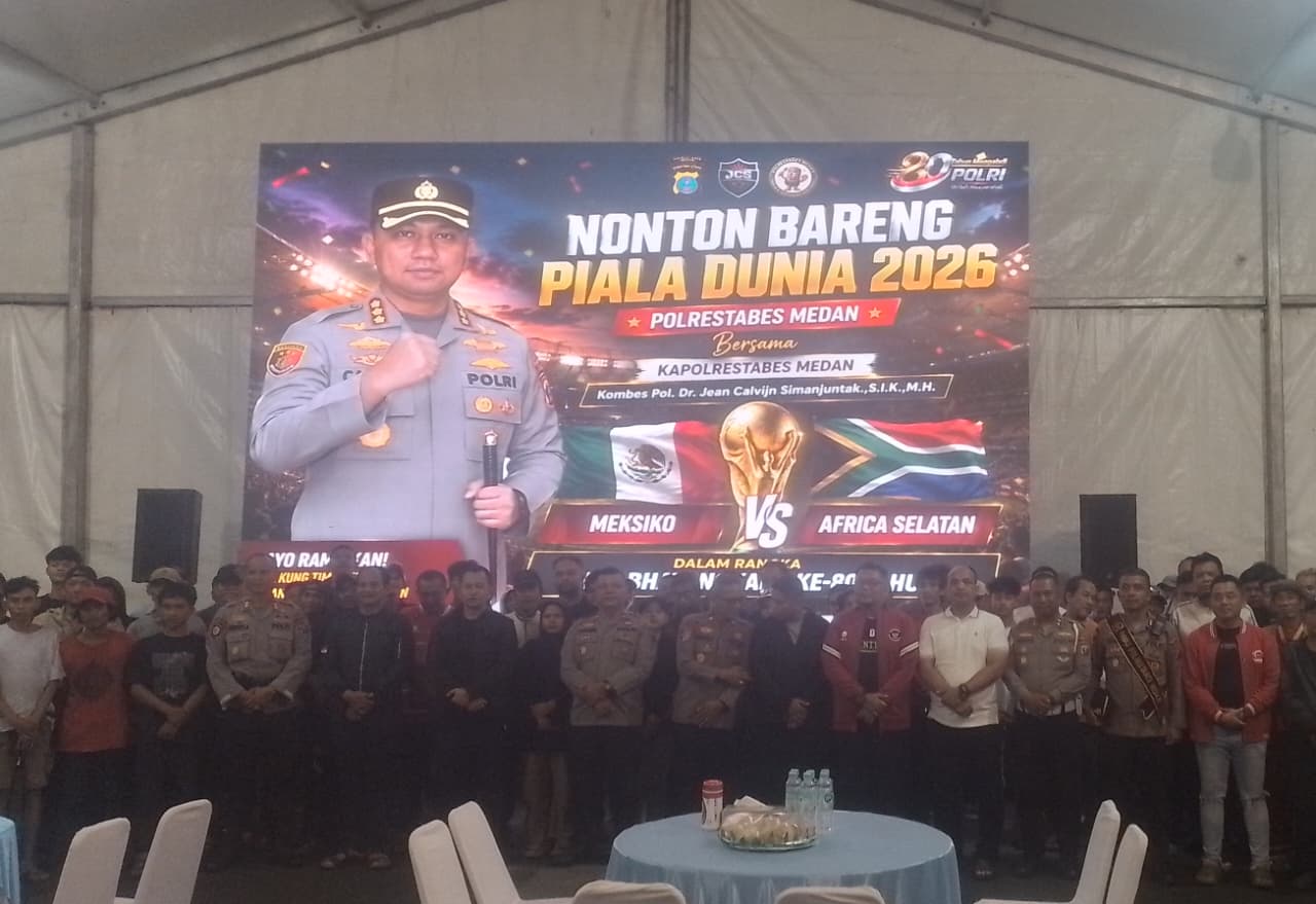 Nobar Bareng Kapolrestabes Medan, Cooling System Jaga Kamtibmas Kota Medan