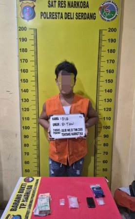 Sat Narkoba Polresta Deli Serdang Amankan Pria Yang Menyimpan Sabu di Pantai labu