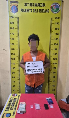 Sat Narkoba Polresta Deli Serdang Amankan Pria Yang Menyimpan Sabu di Pantai labu