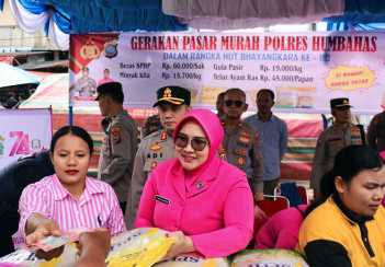 Polres Humbahas Gelar Pasar Murah Sambut HUT Bhayangkara ke-80, Salurkan 2 Ton Beras SPHP