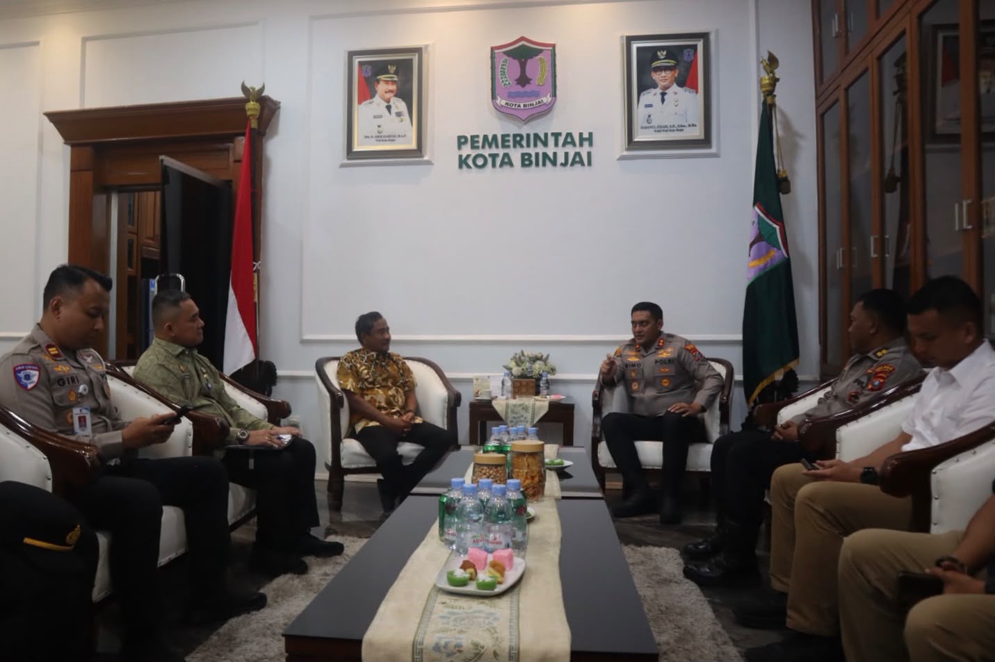 Kapolres Binjai Bersama PJU Gelar Kunjungan Silaturahmi ke Kantor Walikota