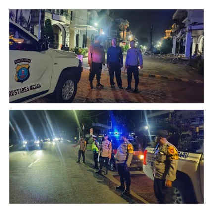 Cegah Kejahatan Jalan, Polsek Medan Baru Gelar Patroli Hingga Dini Hari