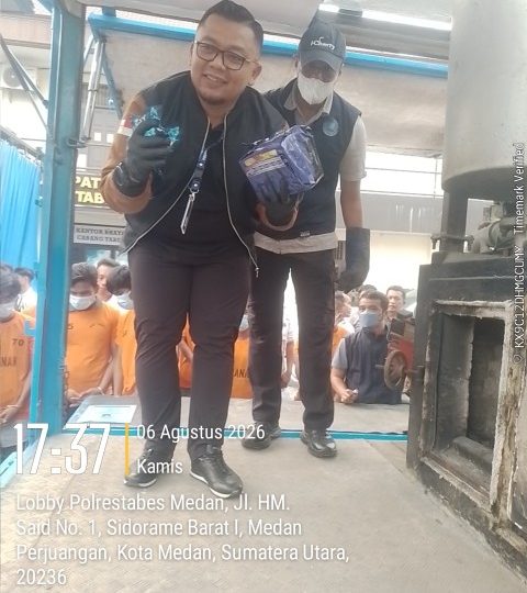 Polrestabes Medan Ungkap 1.187 Kasus Narkoba, Musnahkan 260 Kg Sabu dan Ribuan Butir Pil