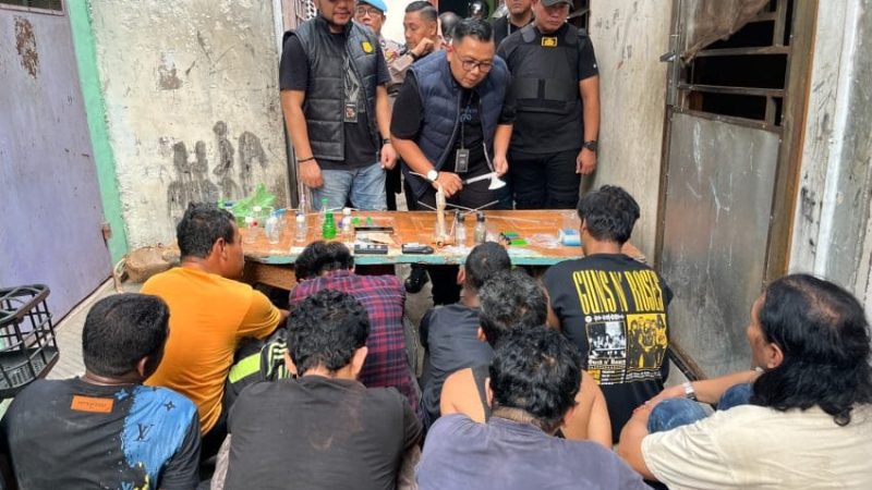 Polrestabes Medan Gerebek 2 Sarang Narkoba di Mangkubumi, 9 Orang Diringkus
