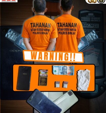 Satresnarkoba Polres Binjai Tangkap Dua Orang Pria Saat Edarkan Narkoba Di Binjai Barat