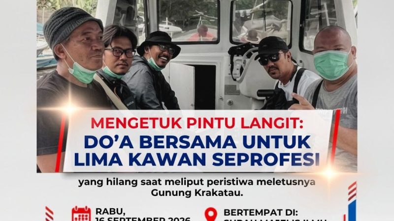 DPW IMO Sumut Gelar Do’a Bersama Untuk Lima Jurnalis Yang Hilang Meliput Erupsi Anak Gunung Krakatau